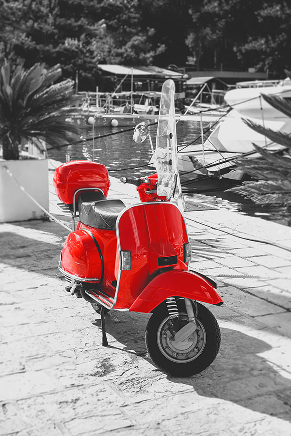 Фотообои Красный скутер, Мода Интерио /ш*в: 0.9*2.7 м
