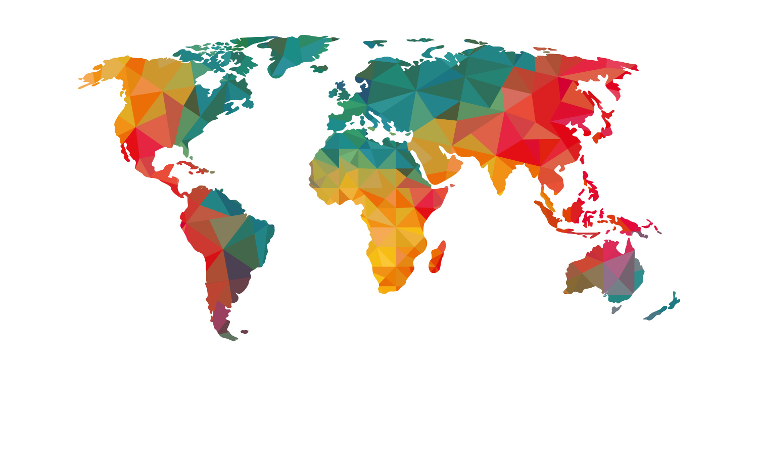 Ten countries. Континенты цветные.