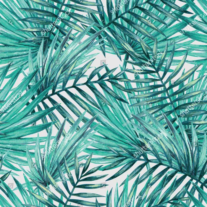 Фотообои печать Акварельные пальмовые листья
